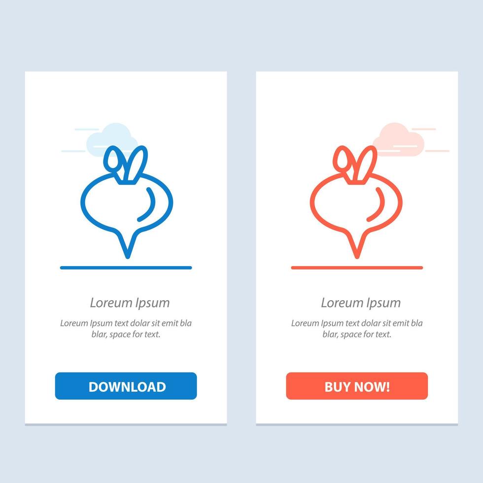 Food Turnip Vegetable  Blue and Red Download and Buy Now web Widget Card Template vector