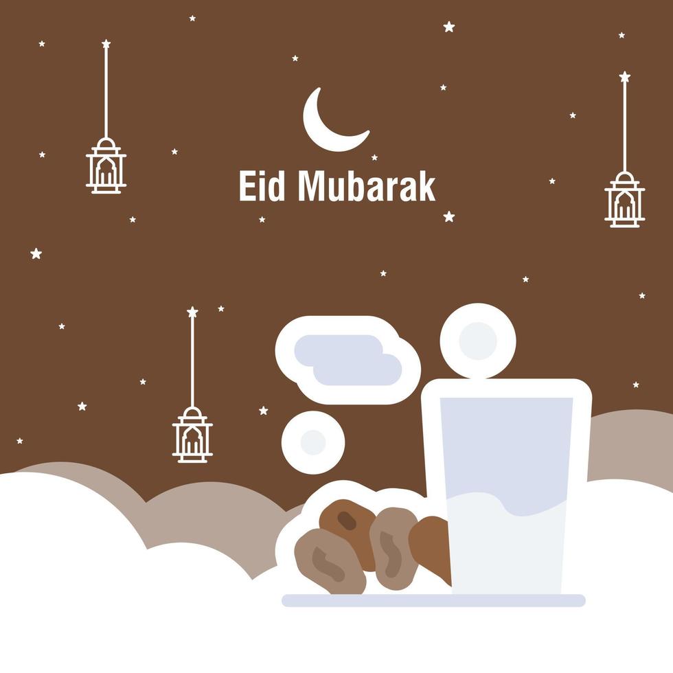 plantilla de saludo de ramadan kareem caligrafía islámica y ilustración de vector de linterna árabe traducida ramadan generoso