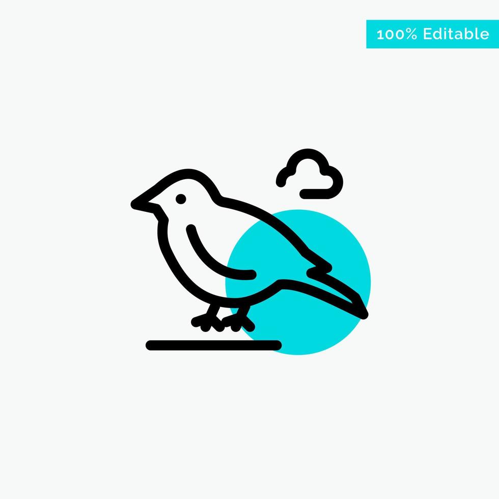Bird British Small Sparrow turquoise highlight circle point Vector icon