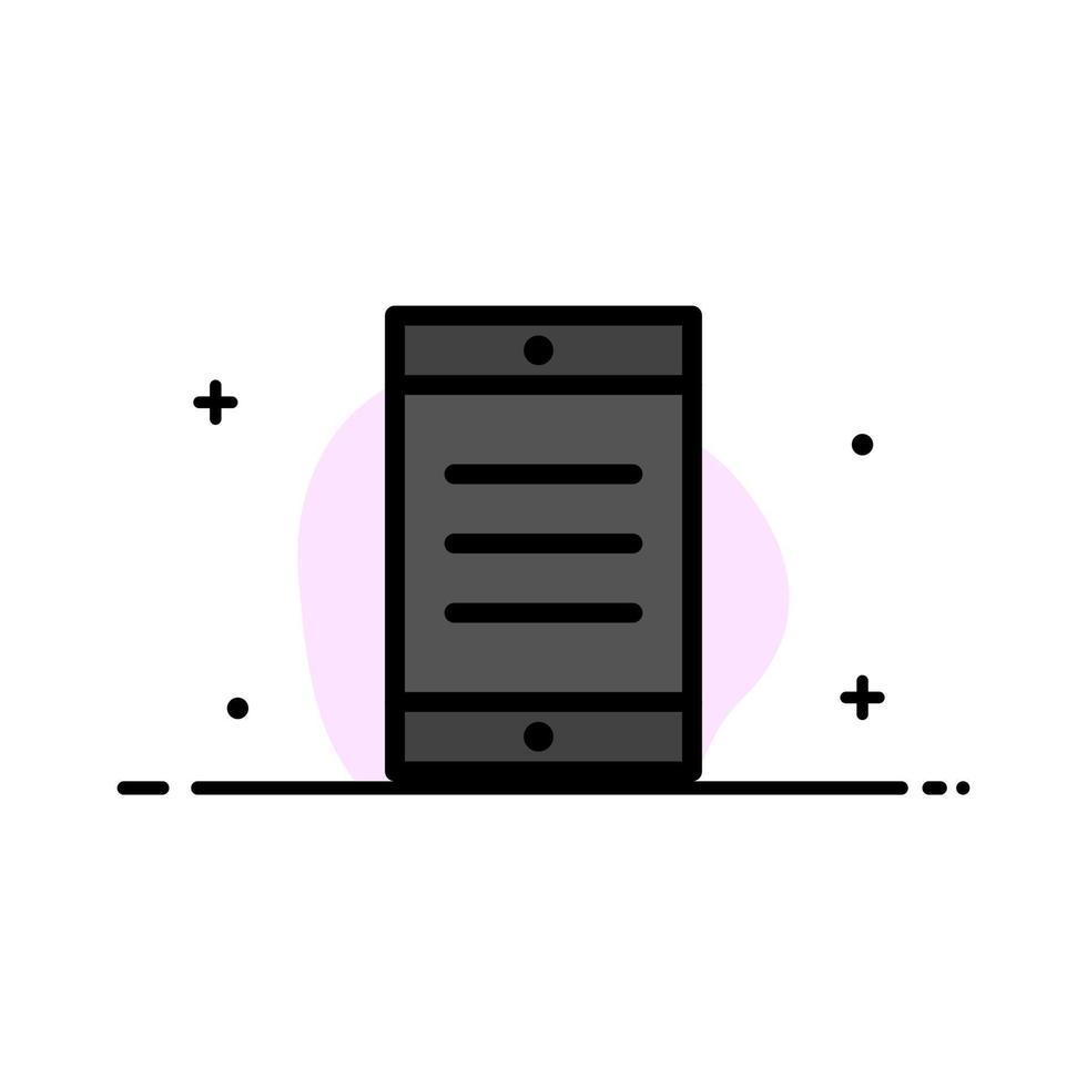 Mobile Cell Text  Business Flat Line Filled Icon Vector Banner Template