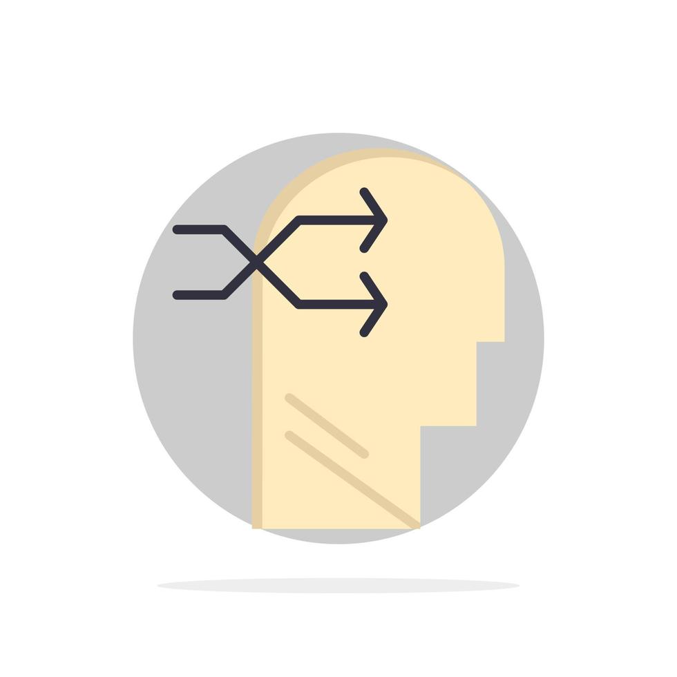 Mental hang Head Brian Thinking Abstract Circle Background Flat color Icon vector