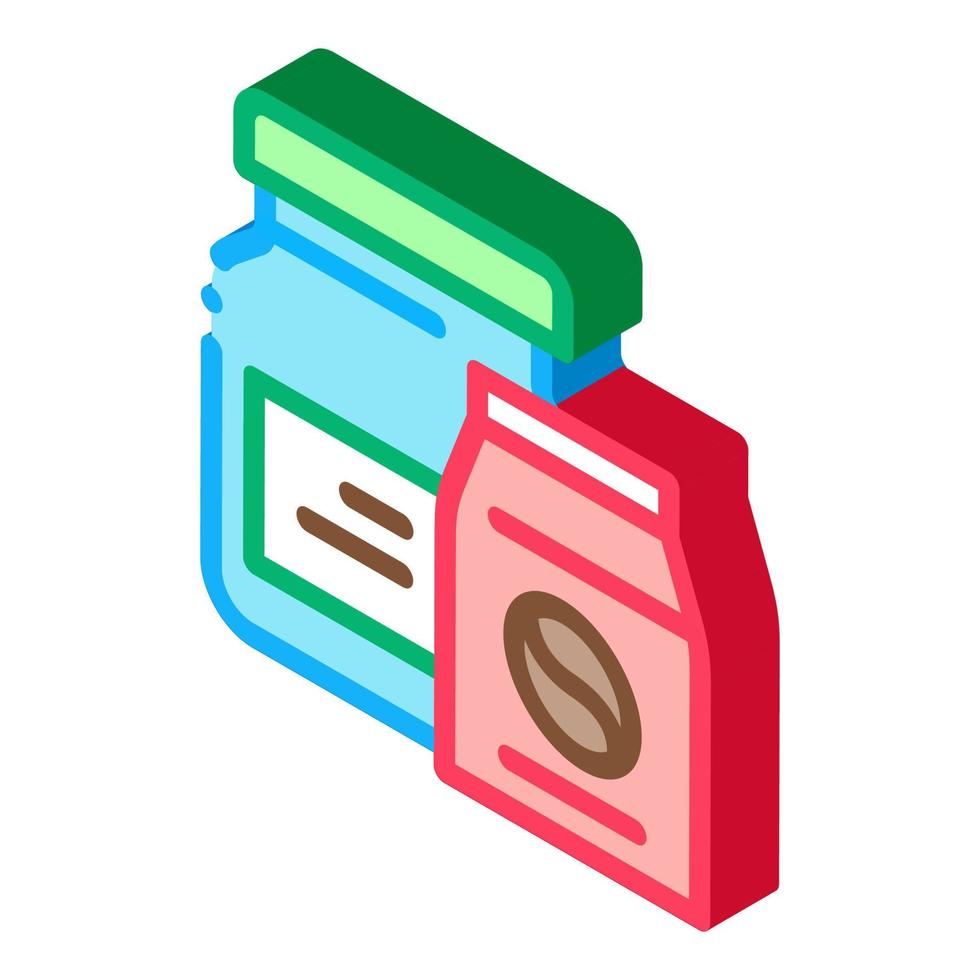 coffee production package isometric icon vector illustration