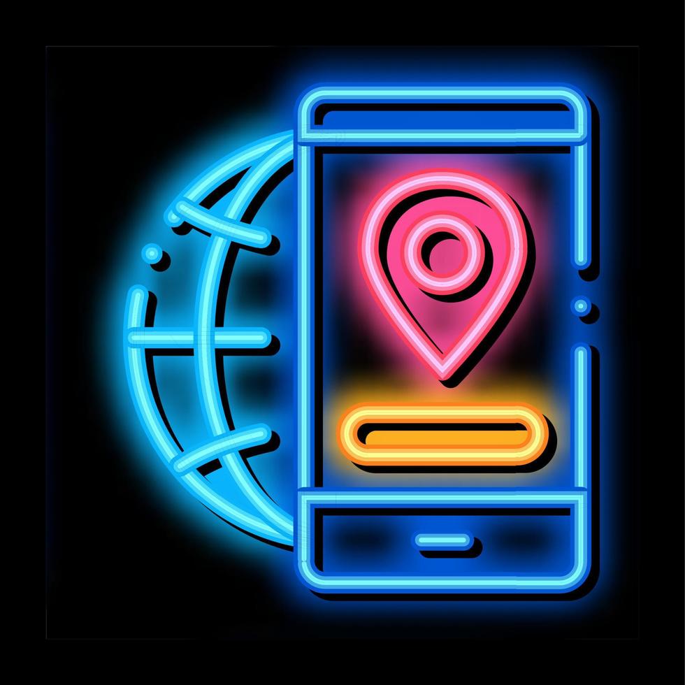 Geolocation neon glow icon illustration vector