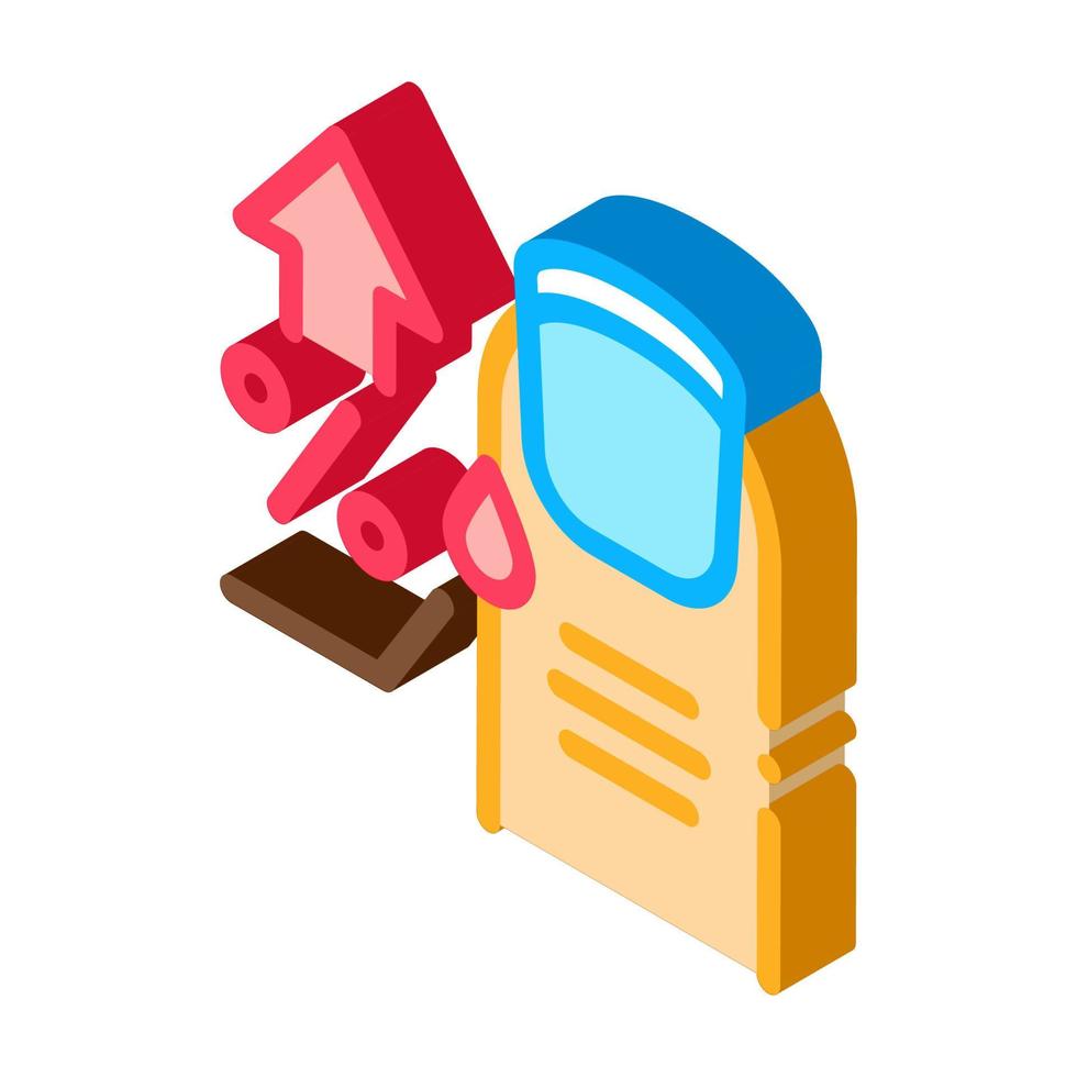 nail water percent isometric icon vector illustration