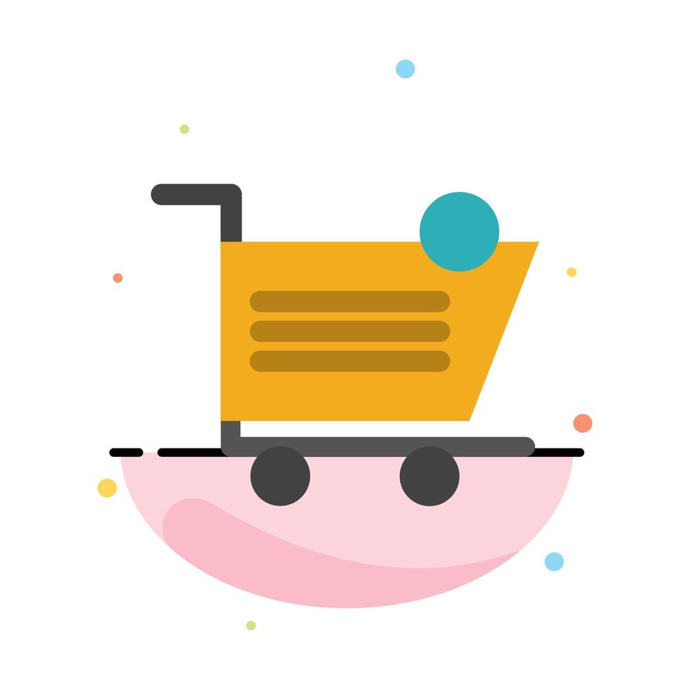 Cart Shopping Shipping Item Store Abstract Flat Color Icon Template vector