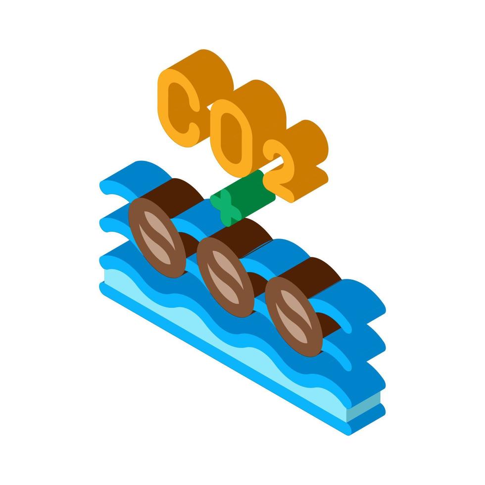 coffee beans with water isometric icon vector illustration