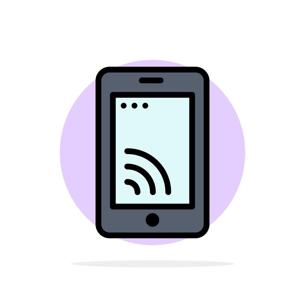 Mobile Cell Wifi Service Abstract Circle Background Flat color Icon vector