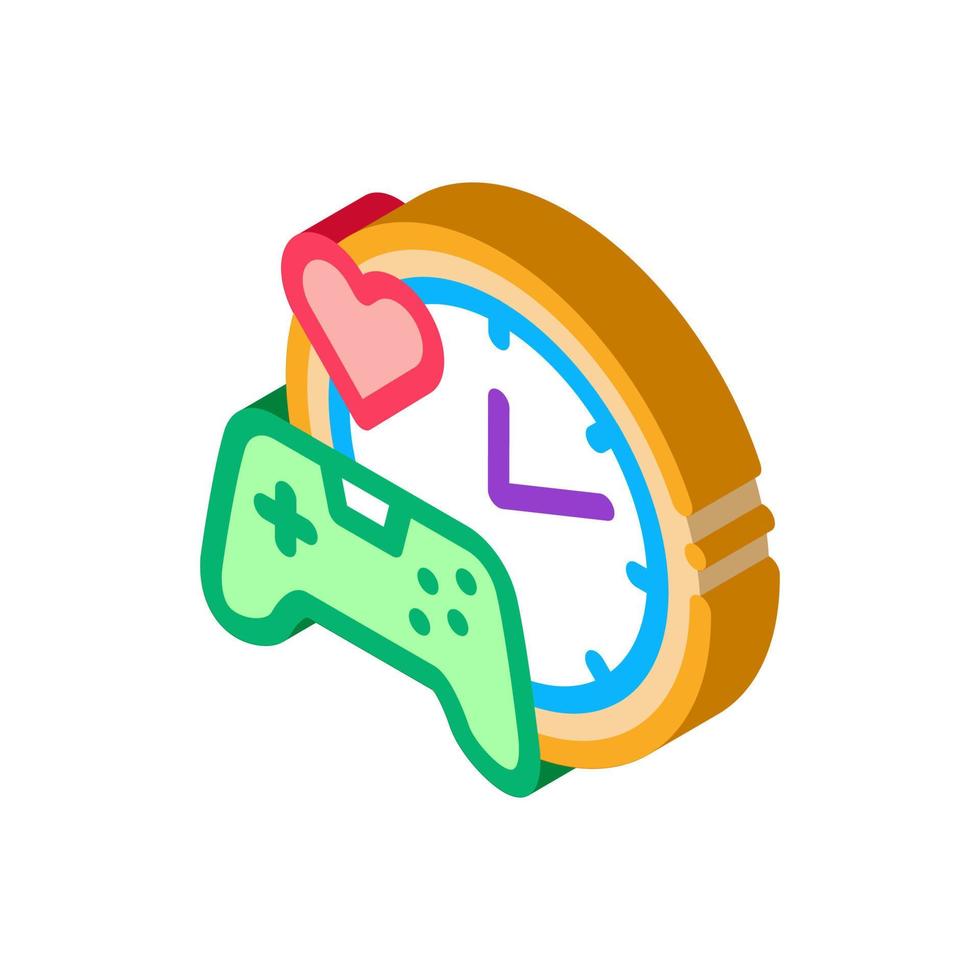 game playing love time isometric icon vector illustration