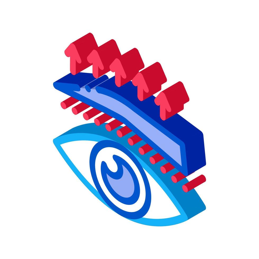 eyebrow up surgery isometric icon vector illustration