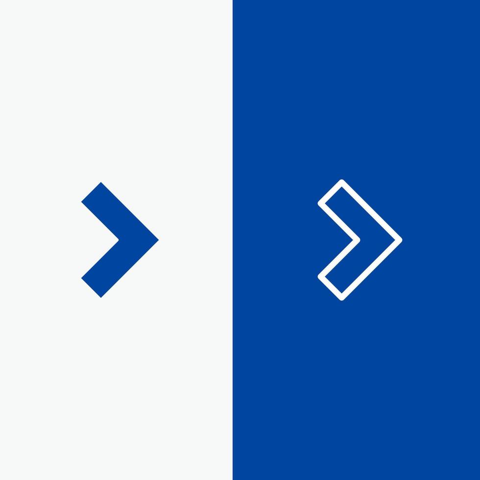 Arrow Right Next Line and Glyph Solid icon Blue banner Line and Glyph Solid icon Blue banner vector