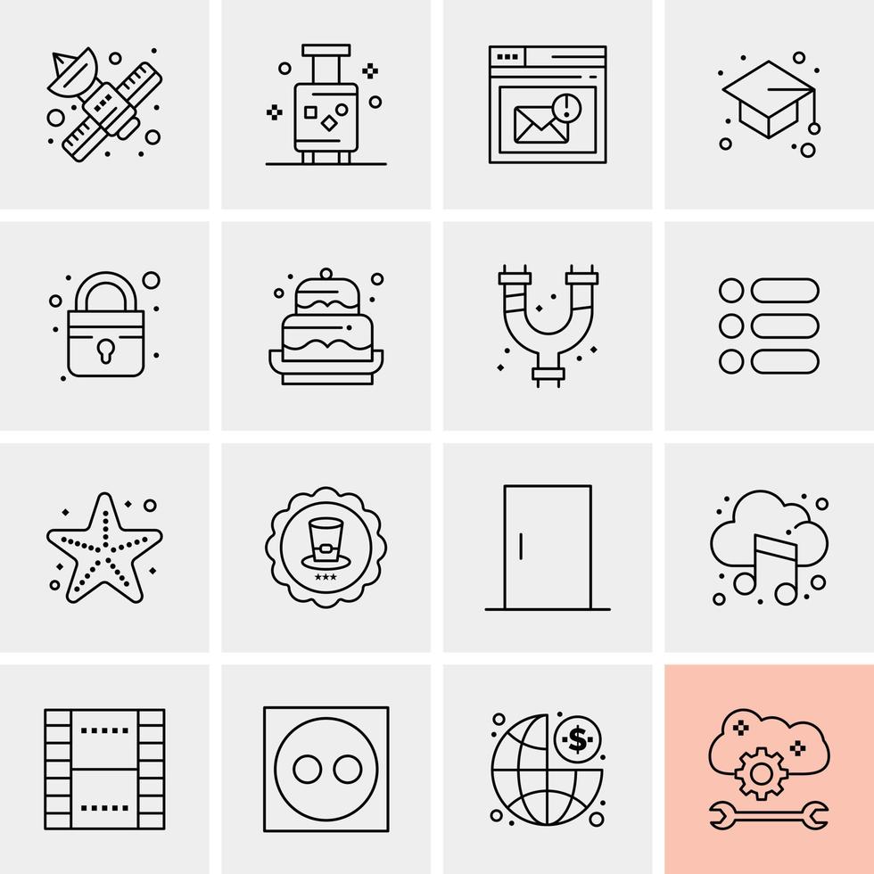 16 iconos universales de negocios vector ilustración de icono creativo para usar en proyectos relacionados con la web y dispositivos móviles