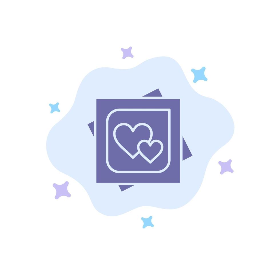 Card Heart Love Marriage Card Proposal Blue Icon on Abstract Cloud Background vector