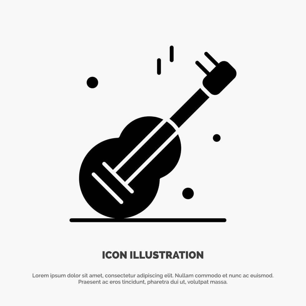 Guitar Music Usa American solid Glyph Icon vector