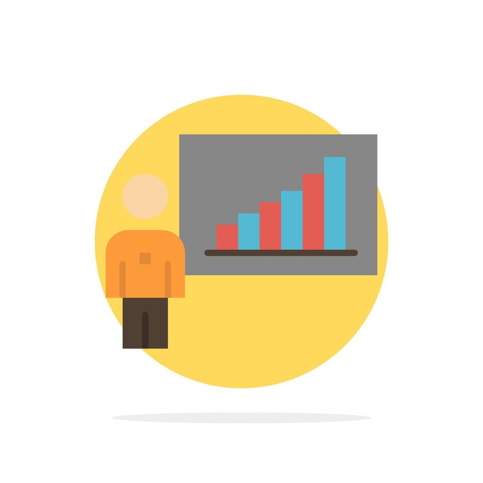Graph Business Chart Efforts Success Abstract Circle Background Flat color Icon vector