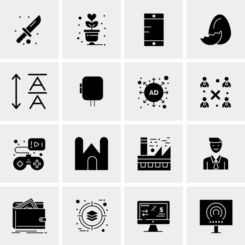 16 iconos universales de negocios vector ilustración de icono creativo para usar en proyectos relacionados con la web y dispositivos móviles