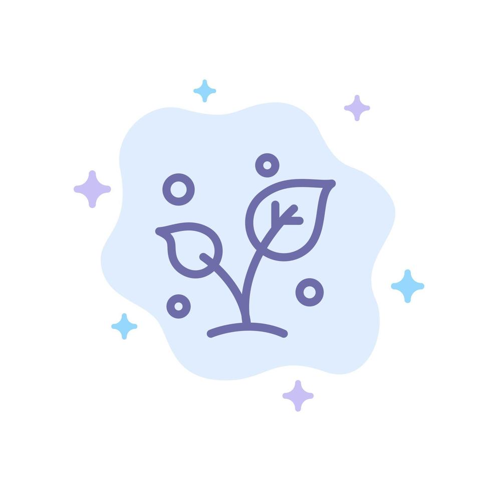 Leaf Nature Spring Sprout Tree Blue Icon on Abstract Cloud Background vector
