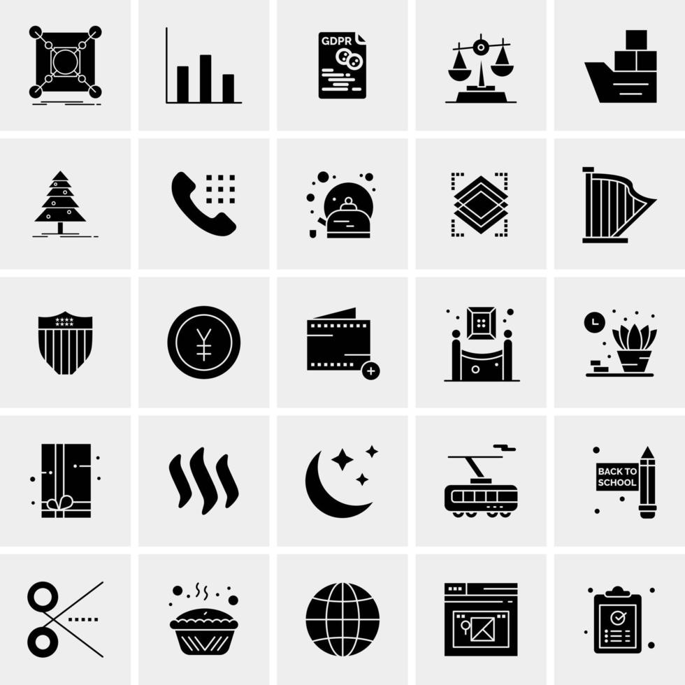 25 iconos de negocios universales vector ilustración de icono creativo para usar en proyectos relacionados con la web y dispositivos móviles