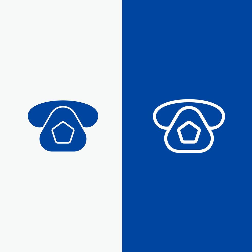 Mobile Call Telephone Phone Line and Glyph Solid icon Blue banner Line and Glyph Solid icon Blue banner vector