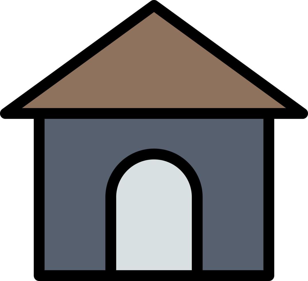 Building Hose House Shop  Flat Color Icon Vector icon banner Template
