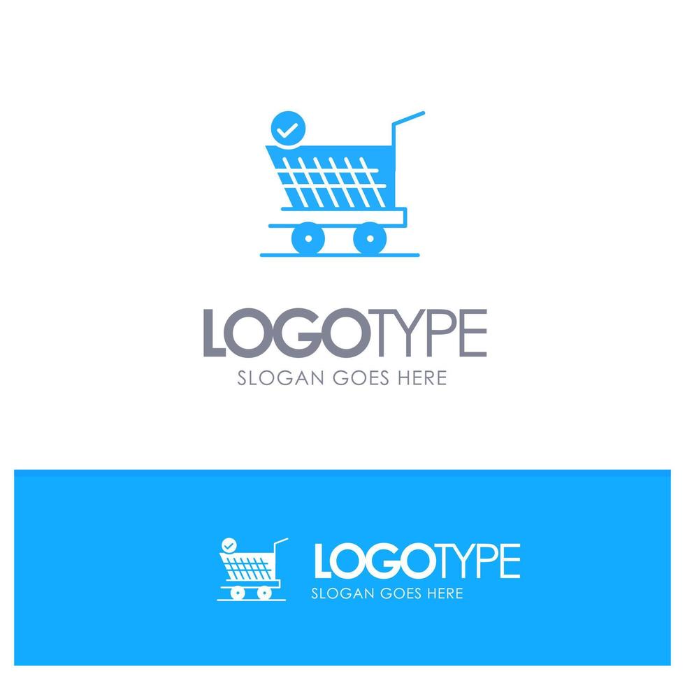 Trolley Retail Shopping Cart Blue Logo vector