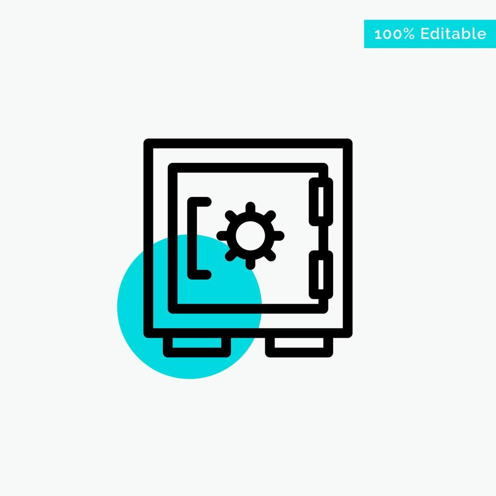 Lock Locker Security Secure turquoise highlight circle point Vector icon