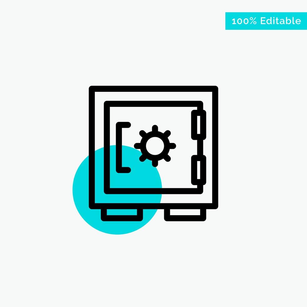 bloquear casillero seguridad seguro turquesa resaltar círculo punto vector icono