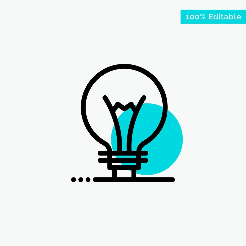 Idea Innovation Invention Light bulb turquoise highlight circle point Vector icon