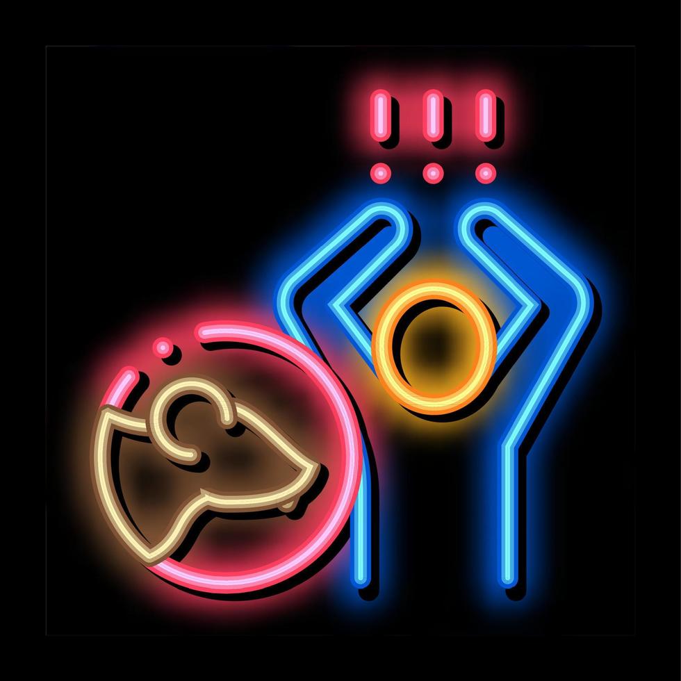 Rats Human Panic neon glow icon illustration vector