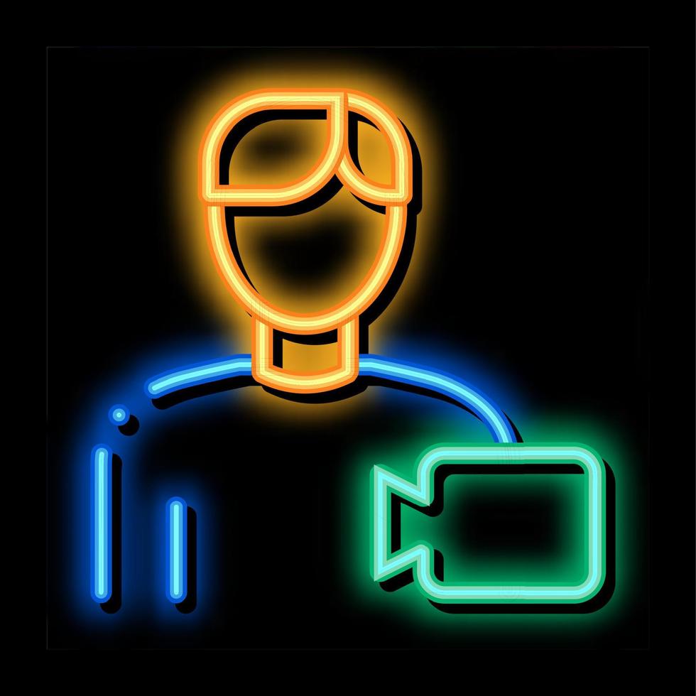 Video Operator Human Talent neon glow icon illustration vector