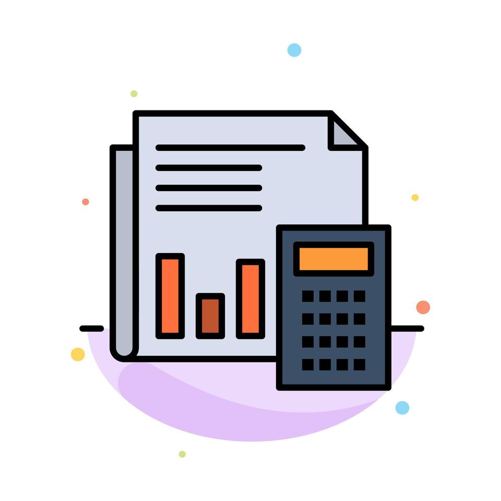 Audit Accounting Banking Budget Business Calculation Financial Report Abstract Flat Color Icon Template vector