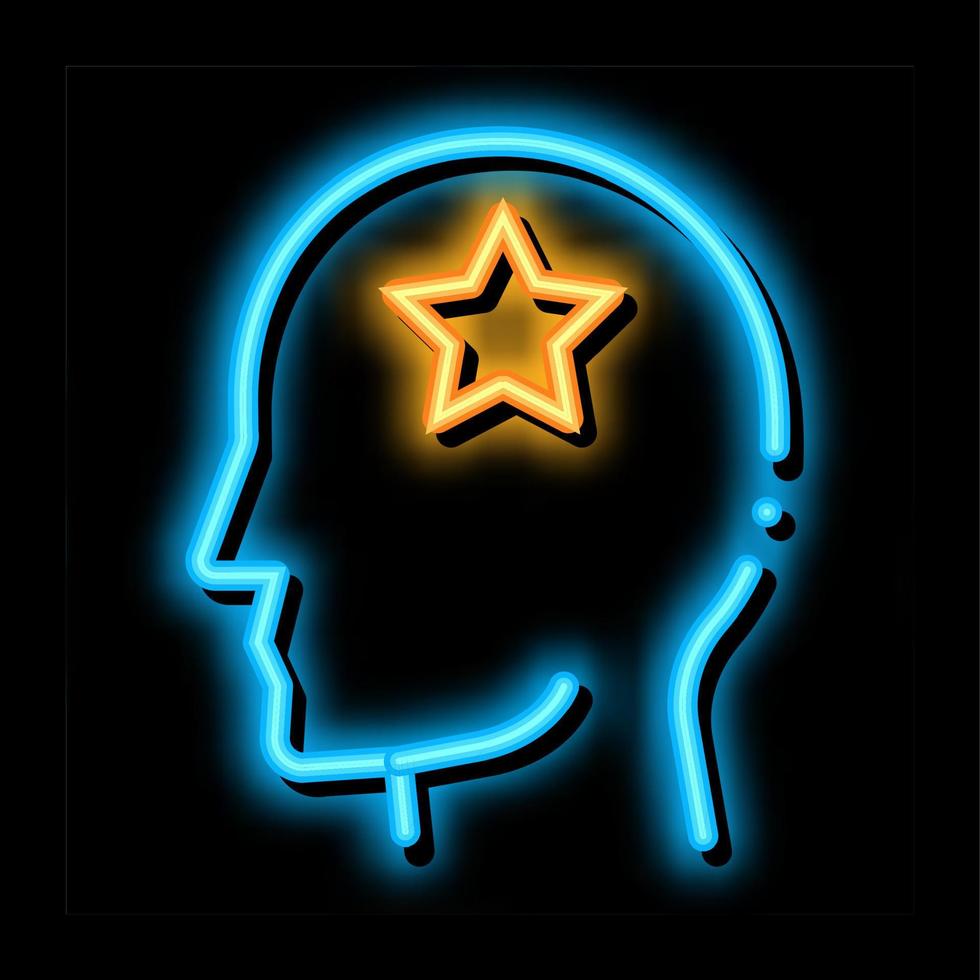 Man Star Human Talent neon glow icon illustration vector