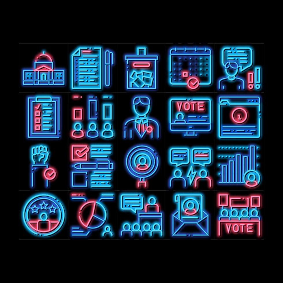 Voting And Election neon glow icon illustration vector