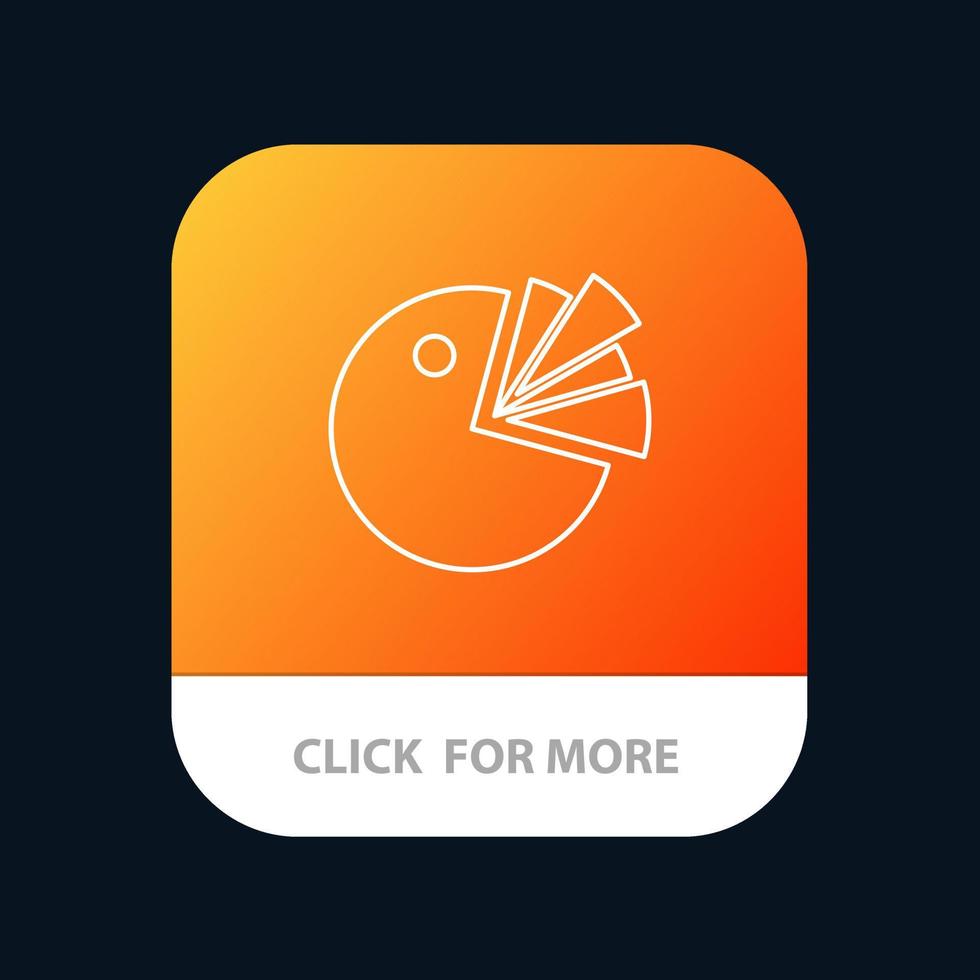 Pie Chart Presentation Diagram Mobile App Button Android and IOS Line Version vector