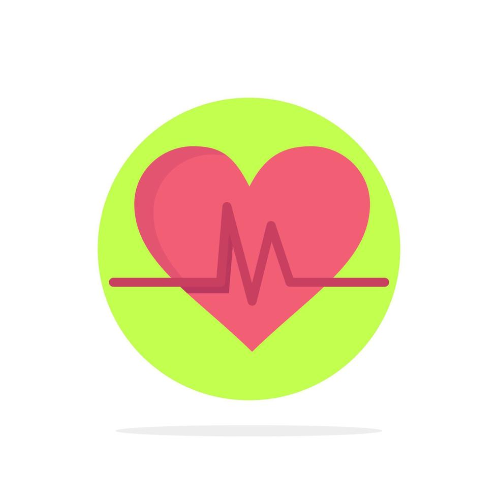 Ecg Heart Heartbeat Pulse Abstract Circle Background Flat color Icon vector