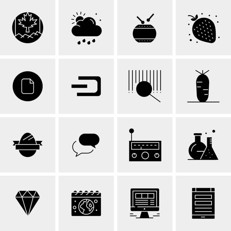 16 iconos de negocios universales vector ilustración de icono creativo para usar en proyectos relacionados con la web y dispositivos móviles