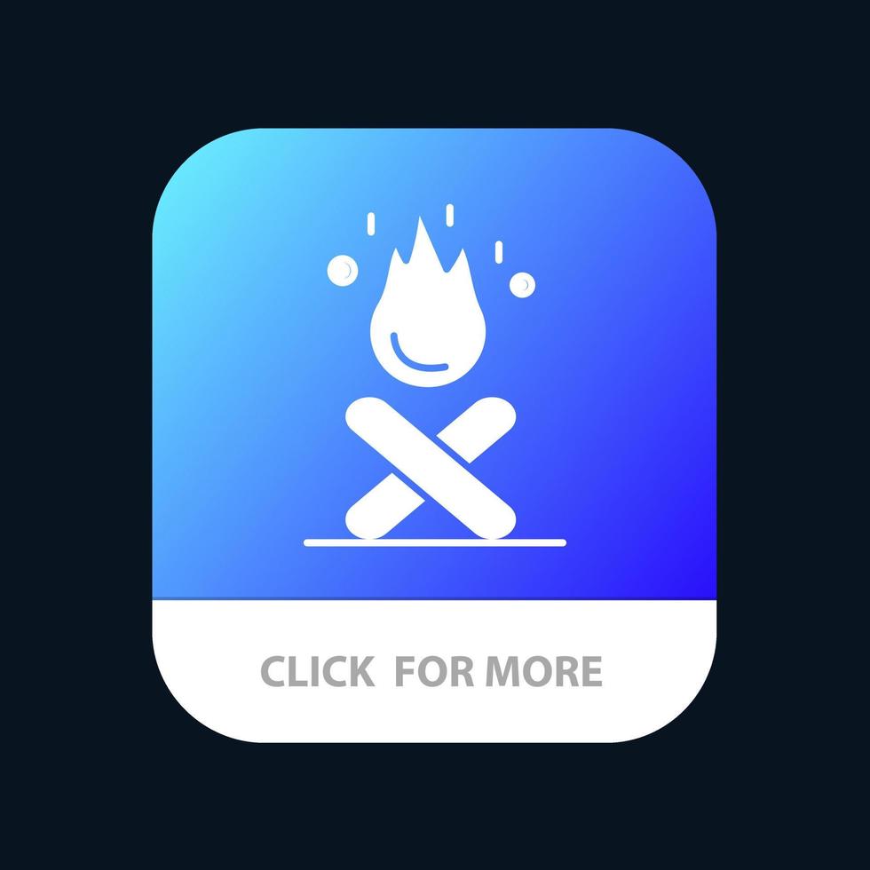 Bonfire Campfire Camping Fire Mobile App Icon Design vector