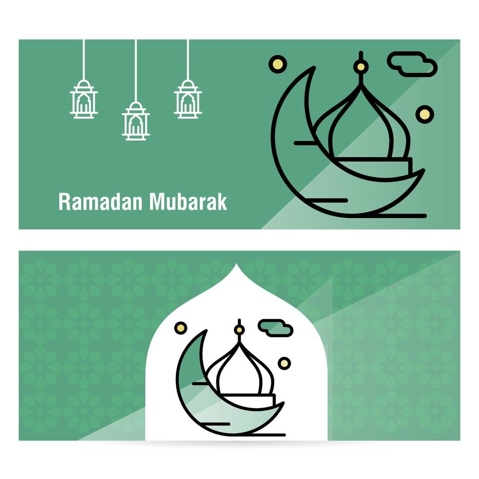 banner de concepto de ramadán kareem con patrones islámicos vector