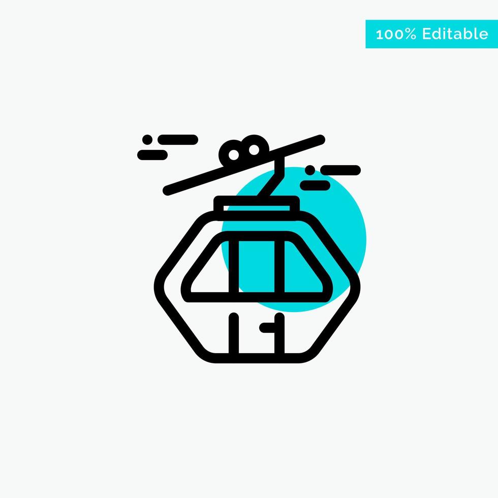 Alpine Arctic Canada Gondola Scandinavia turquoise highlight circle point Vector icon