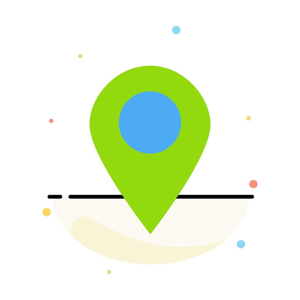 Location Map Marker Pin Abstract Flat Color Icon Template vector