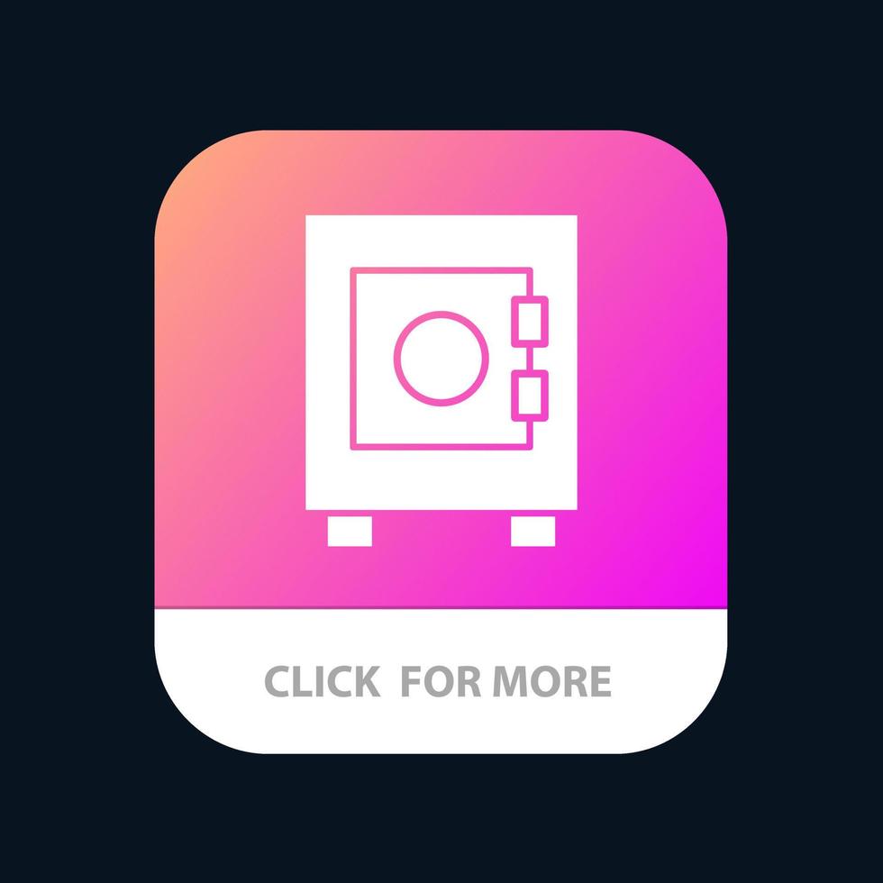 Locker Lock User Mobile App Button Android and IOS Glyph Version vector