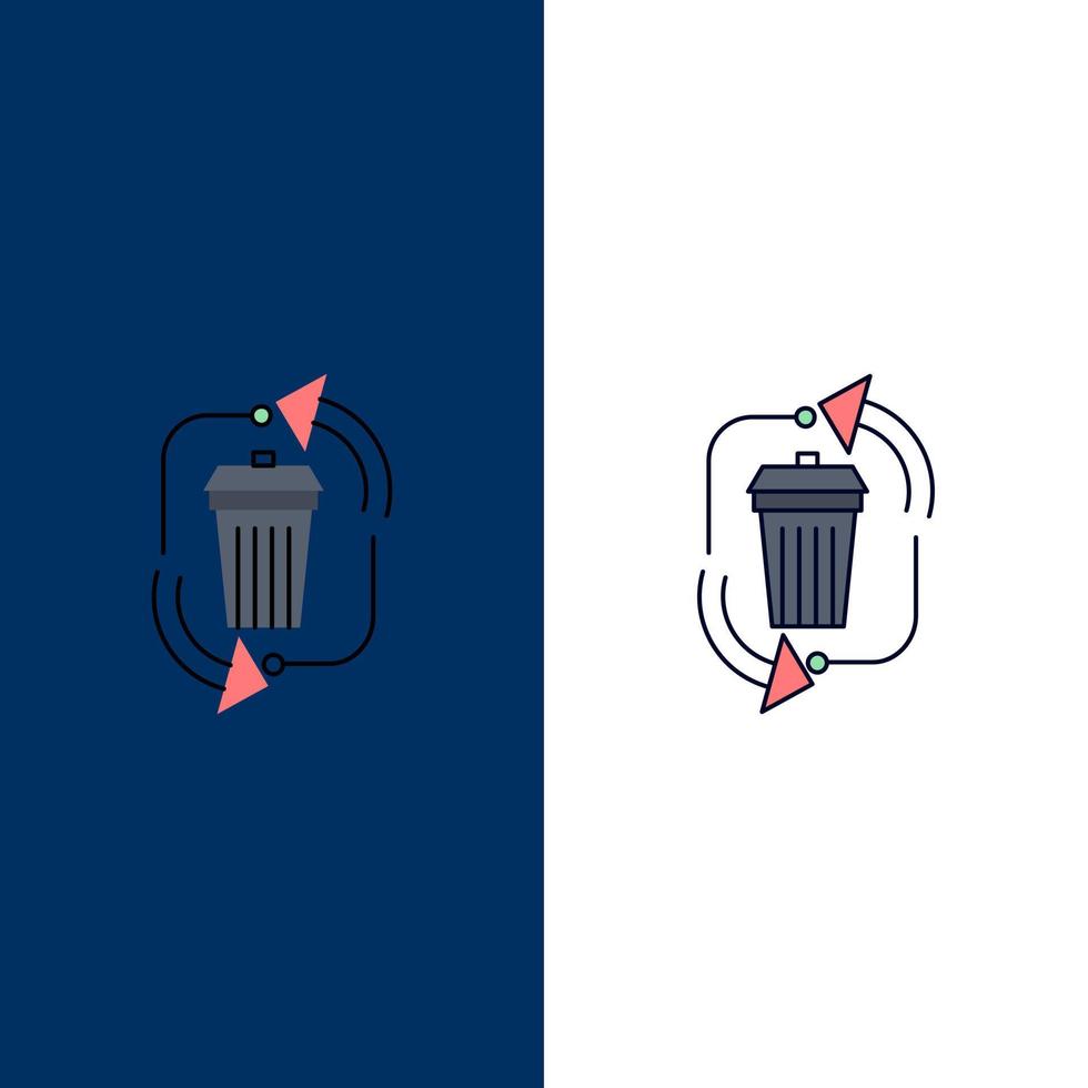 waste disposal garbage management recycle Flat Color Icon Vector