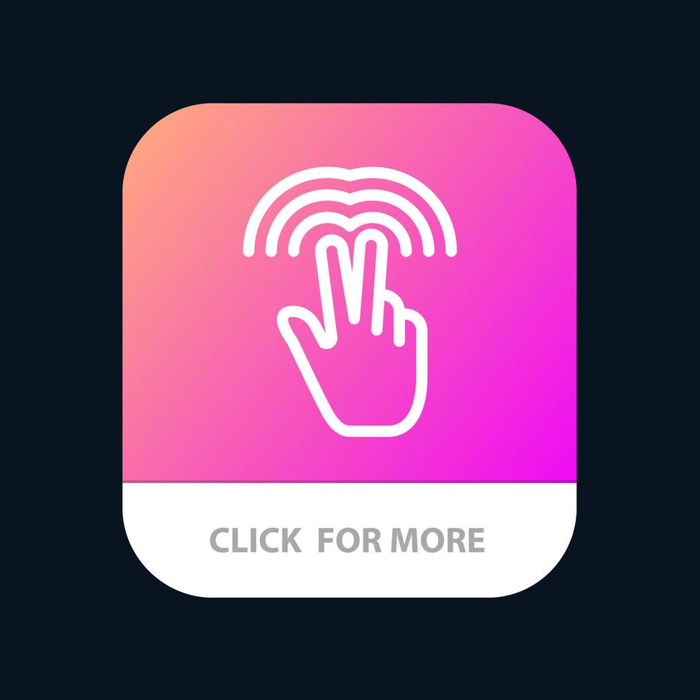 Double Gestures Hand Tab Mobile App Button Android and IOS Line Version vector