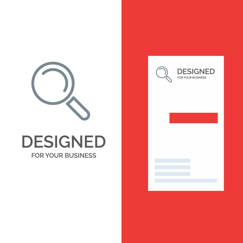 Find Search View Grey Logo Design and Business Card Template vector