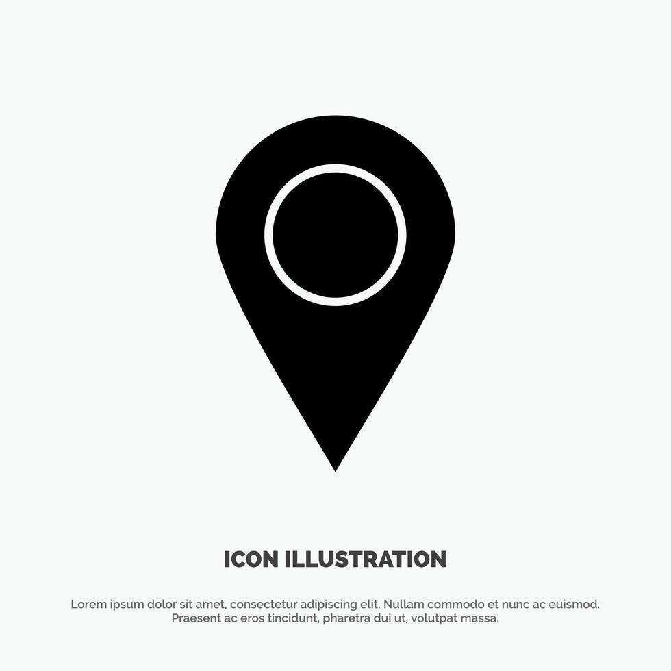 marcador de ubicación pin vector de icono de glifo sólido