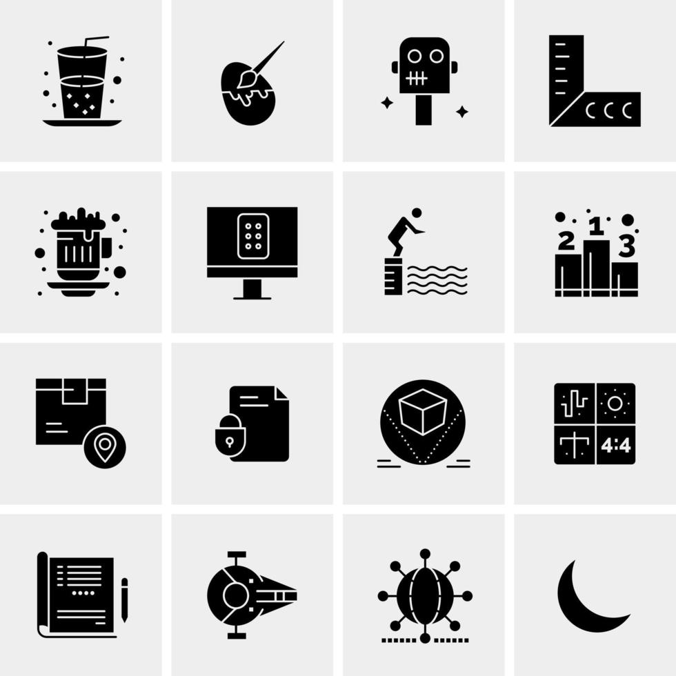 16 iconos de negocios universales vector ilustración de icono creativo para usar en proyectos relacionados con la web y dispositivos móviles