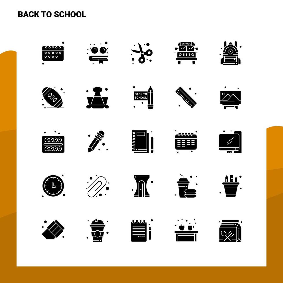 25 Back To School Icon set Solid Glyph Icon Vector Illustration Template For Web and Mobile Ideas for business company