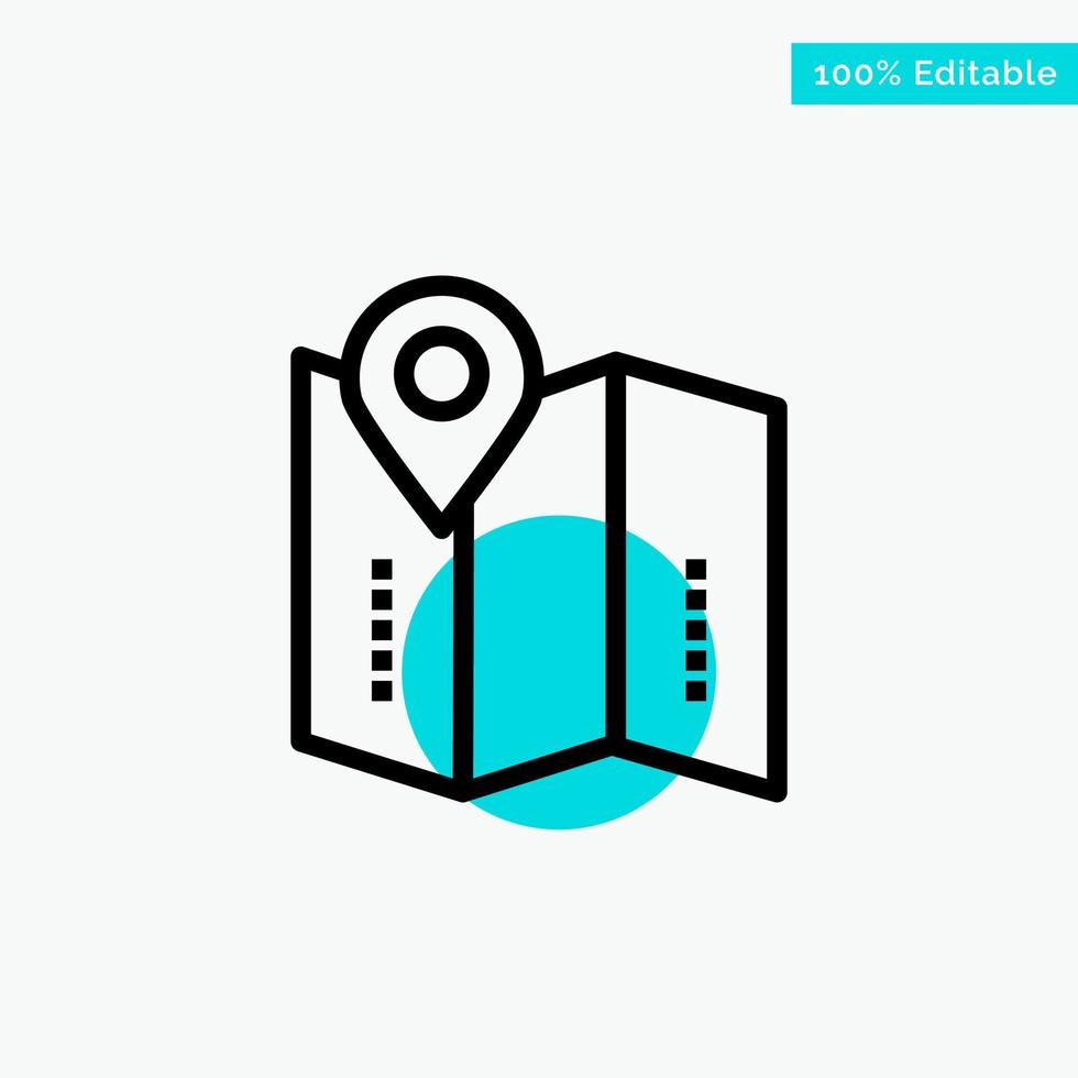 mapa ubicación direcciones ubicación turquesa resaltar círculo punto vector icono