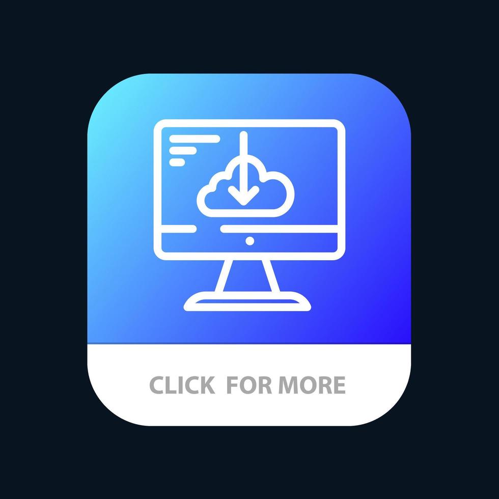 Cloud Download Driver Install Installation Mobile App Button Android and IOS Line Version vector