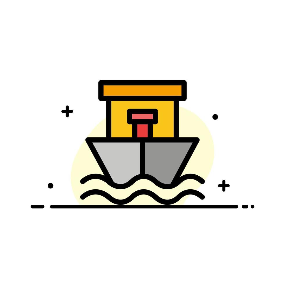 Ship Beach Boat Summer  Business Flat Line Filled Icon Vector Banner Template