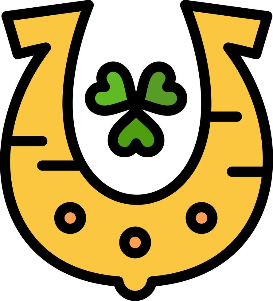Clover Golden Horseshoe Luck  Flat Color Icon Vector icon banner Template